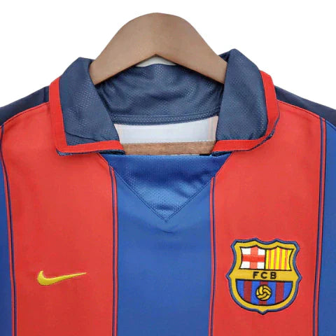 Camisa Barcelona Retrô 2003/2004 Azul e Grená - Nike