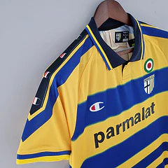 Camisa Retrô Parma I Champion 1999/00 Masculino Amarelo e Azul